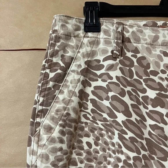 MotherThe Major Zip Ankle Spot On Jeans Wide Leg High Rise Leopard Size 29